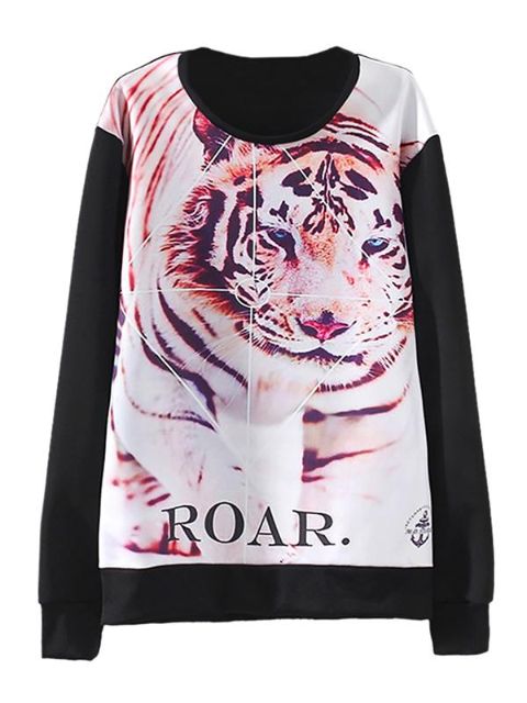 Damen Herbst New Fashion Casual Rundhals Langarm Sweatshirt Top Pullover Outwear