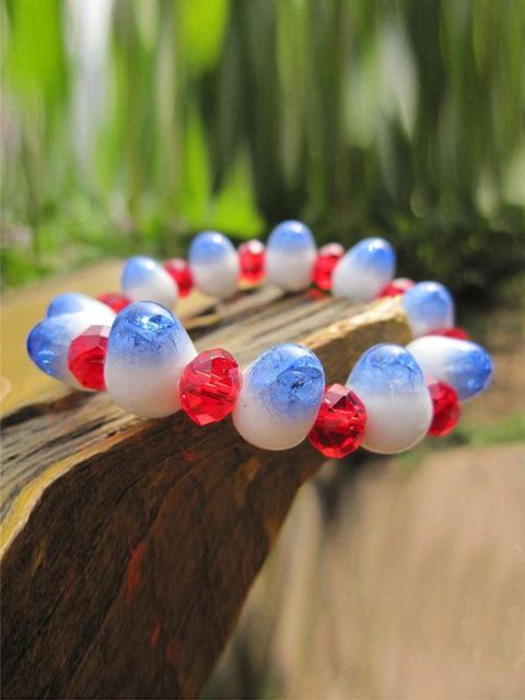 Uudet Creative China Jingdezhen Red&amp;Blue Crystal keraamiset rannekorutarvikkeet