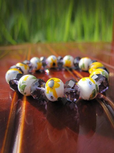 Neuer kreativer heißer Verkaufs-reizend Sonnenblume-keramisches Kristallarmband-Schmucksache-Zubehör