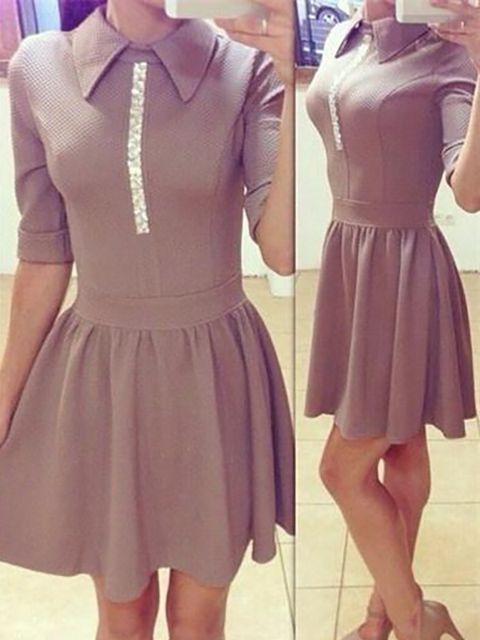 Robes décontractées à manches courtes Fahsion pour femmes