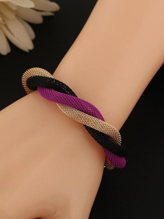 New Women's Hot Fashion Elegant Plating Gold Silver Opening Cuff Bangle Geometry Punk Beautiful Bracelets Jewelry