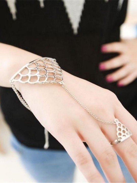 New Women's Hot Fashion Elegant Plating Gold Silver Opening Cuff Bangle Geometry Punk Beautiful Bracelets Jewelry