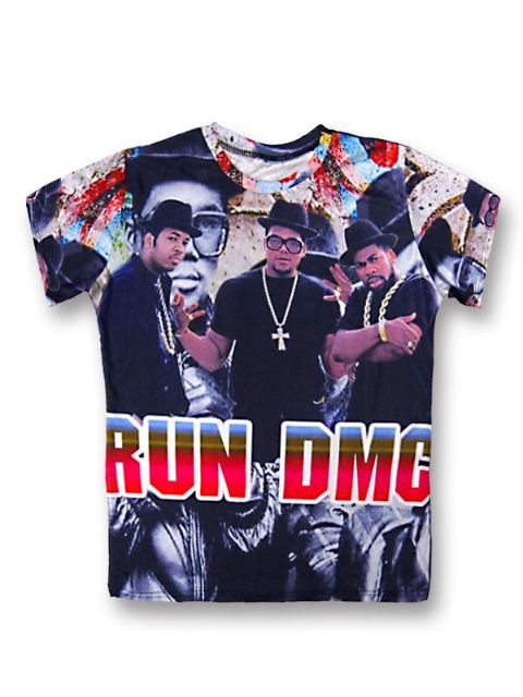 Fashion Hot Summer 3D Print Hip-Hop Band "RUN DMC" Star Cotton Short Sleeves Casual T-shirt Tops Tees
