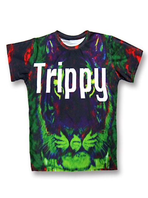 Nytt mode Varm sommar Casual 3D-tryck Trippy bomull korta ärmar Tiger T-shirt Toppar Tees