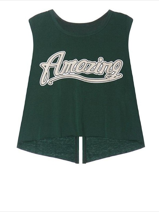 2015 Fashion O-Neck Letters Printed Short Bottoming Blouses Sleeveless Vest T-Shirt(4 Colors,Ones Size)