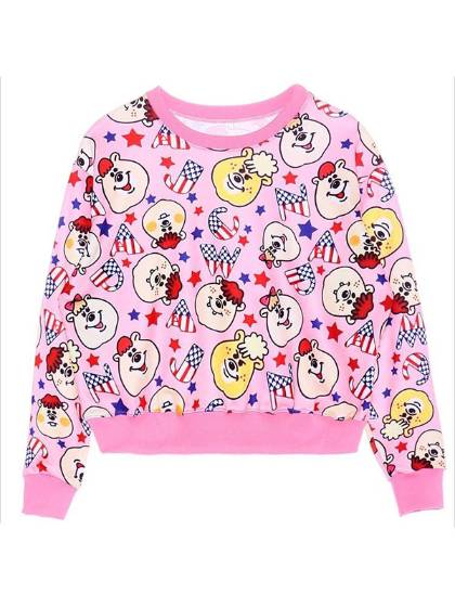 Pulls et sweats à capuche imprimés pour femmes coréennes de style Harajuku de style culte rose à manches longues