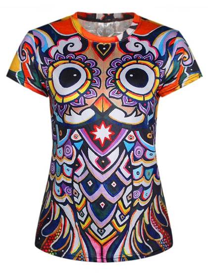 Neue Sommer Damenmode Digital gedruckt T-Shirt kurze Ärmel Casual Tees