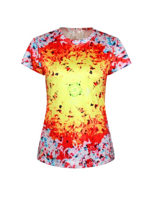 Mode Kvinnor Kortärmad Digital Print Gothic Punk Print T-shirts Toppar Tees