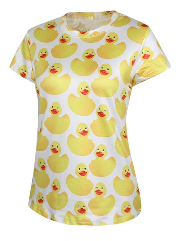 Nytt mode Kvinnors hund Digital tryckt sommar T-shirt kort ärmar Casual Tees