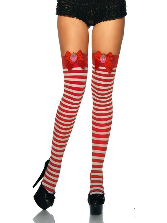 XMAS NATAL LISTRADO MEIAS APERTADAS FANTASMA PARTE SANTA ELF COXE JOELHO ALTO O / S