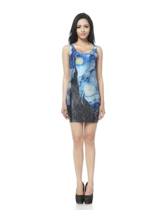 Modequalität Digital Print Schädel Gothic Punk Tank Kleid Ball Party Clubwear Bodycon Kleider