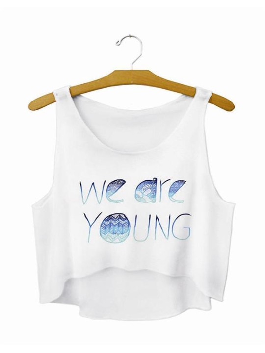 Frauen-Mode casual Sport weiße Farbe digitale Briefe drucken sleveless Weste Ernte Top-Shirt