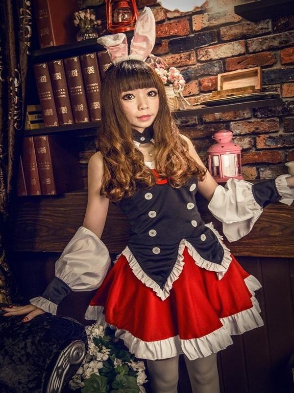 Regalo de navidad Mondaiji-tachi ga Isekai kara kuru soudesuyo Conjunto de vestido de anime de cosplay de conejo negro