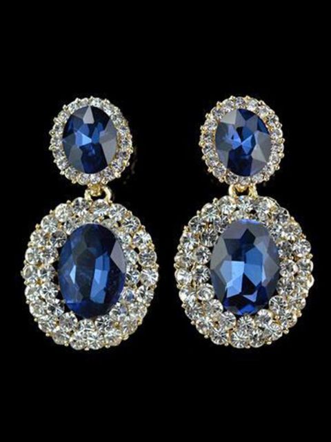 Femmes personnalité de la mode vintage boucles d&#39;oreilles en strass chauds boucles d&#39;oreilles en forme ronde boucles d&#39;oreilles en verre pour la fête