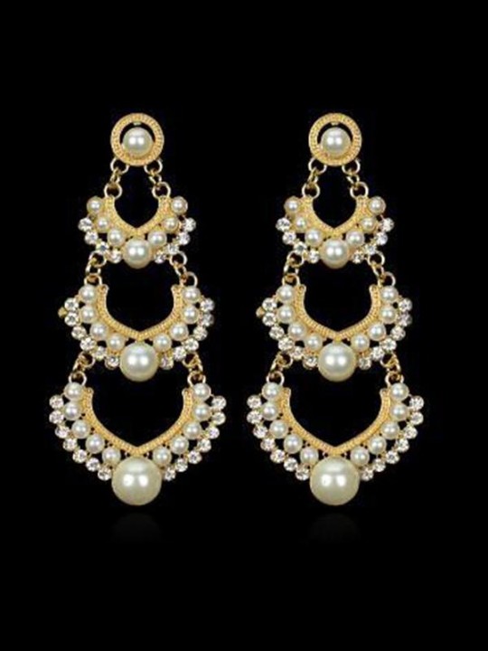 As mulheres brincos de strass moda brincos de pérola em forma de coração brincos de vidro para a festa