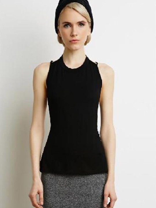 Baklaust sárabindi, hálsband, uppskera bolir Bómull kvenna, lágt skorið vesti, ókeypis stærð