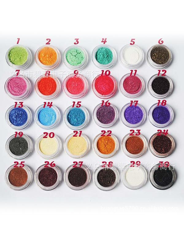 Färgglada 30 färger ögonskuggspulver Set Makeup Mineral Eyeshadow