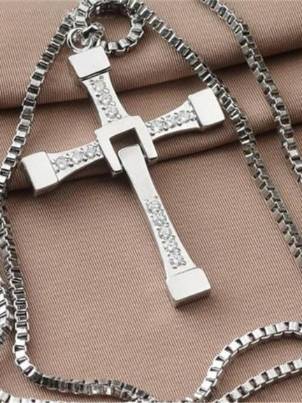 Fast &amp; Furious Dominic Toretto&#39;S Cross Pendant Chain Halsband för män Snygg