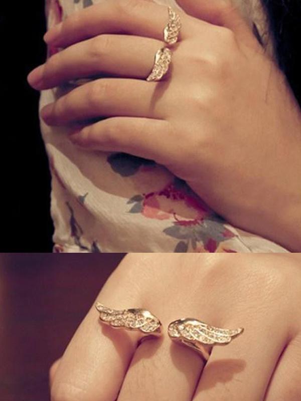 Cristal chapado en oro con alas de ángel elegante Cristal precioso chapado en oro (color dorado)