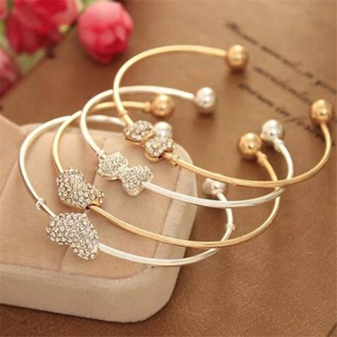 Koreanske smykker engros dejlige hjerte bue diamant armbånd