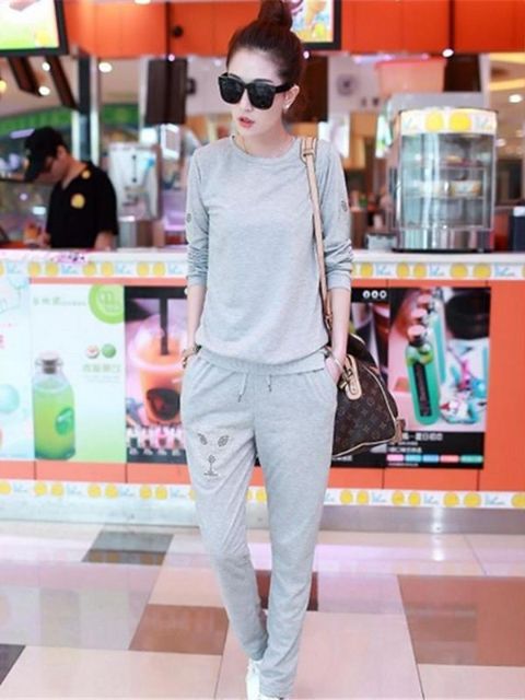 Kvinnor Varm Varmdräkt Sportkläder Långärmad Sport T-shirt Byxdräkt