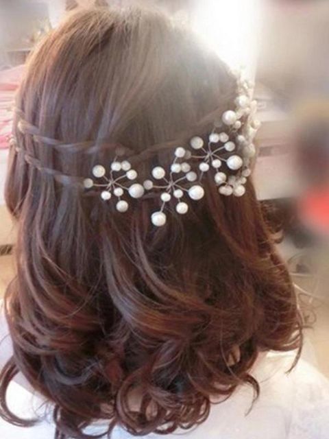 New Fashion Women's  Wedding Bridal Bridesmaid Pearls Hair Pins Clips Comb Headband
