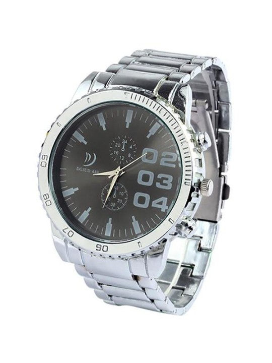 Mode Unisex Business All Metal Round Dial kvarts analoga armbandsur