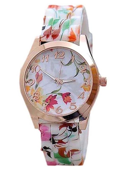 Mulheres Moda Casual Floral Imprimir Analog Quartz Wrist Mulher Relógios