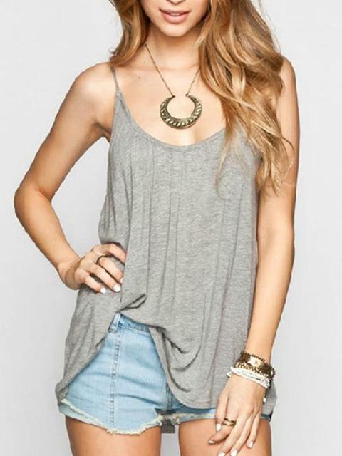 DamenmodeSolid Sexy Strap Backless Halter ärmelloses T-Shirt Bluse Top