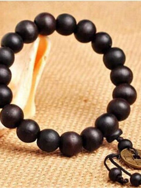 Trä Buddha Buddhist Bön Pärlor Tibet Armband Mala Armring Handled Ornament