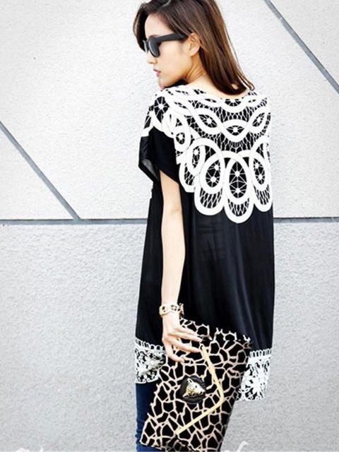 Sommermode Vintage Kvinder Ismælk Bluse med lange ærmer og lange ærmer