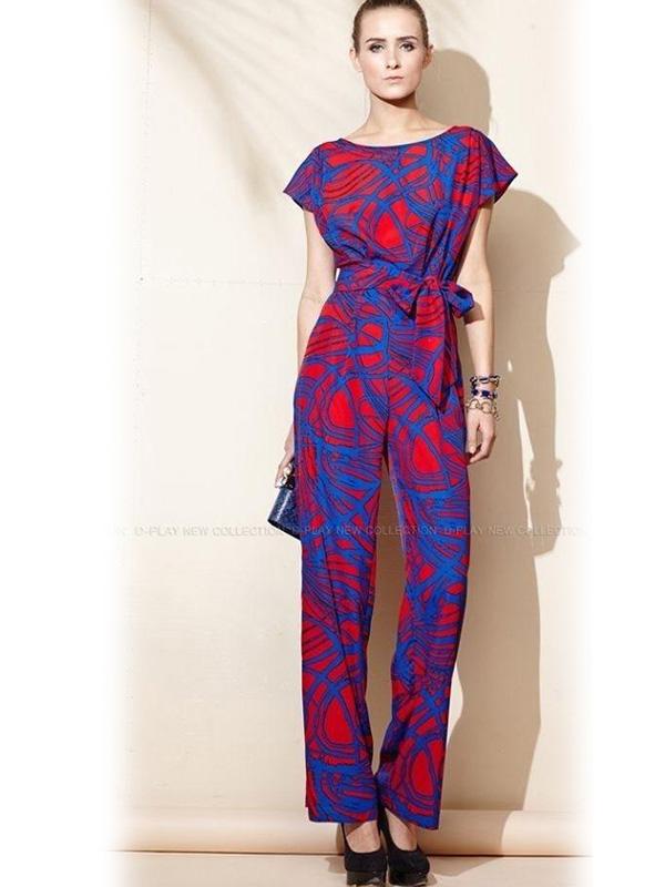 Damemode Sommerprint Jumpsuit Playsuit Solkjole Fritidstøj S / M / L