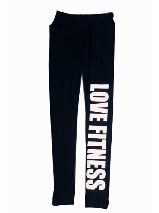Neue heiße Liebe Fitness Print schwarz weiche Baumwolle Leggings Hosen