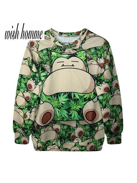 Mens 3D Green hippo T-shirt Suéter Sudadera con capucha Sudaderas y sudaderas con capucha
