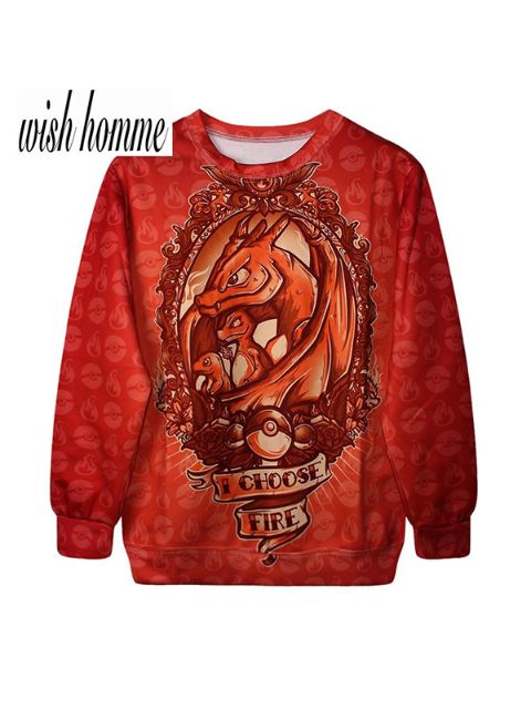 Mens 3D Red dragon hippo T-shirt Suéter Sudadera con capucha Sudaderas y sudaderas con capucha