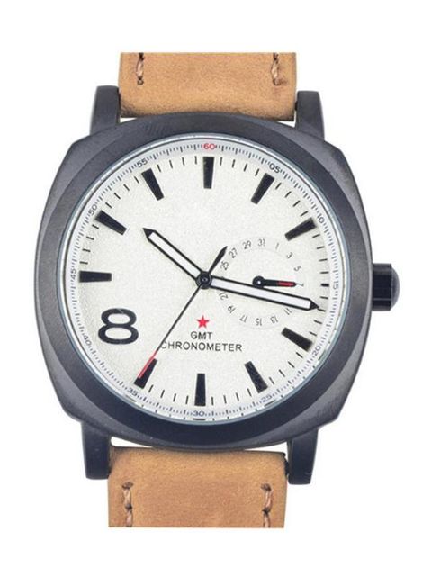 Relojes de las mujeres de cuero de cuarzo analógico de moda vintage vaquero unisex casual