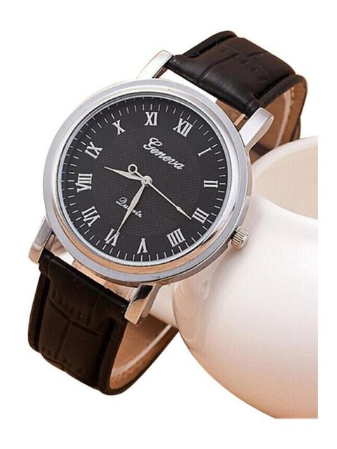 Women And Men Unisex Geneva Simple Leather Plated Case Analog Quartz Wrist Women's Watches Bracelet