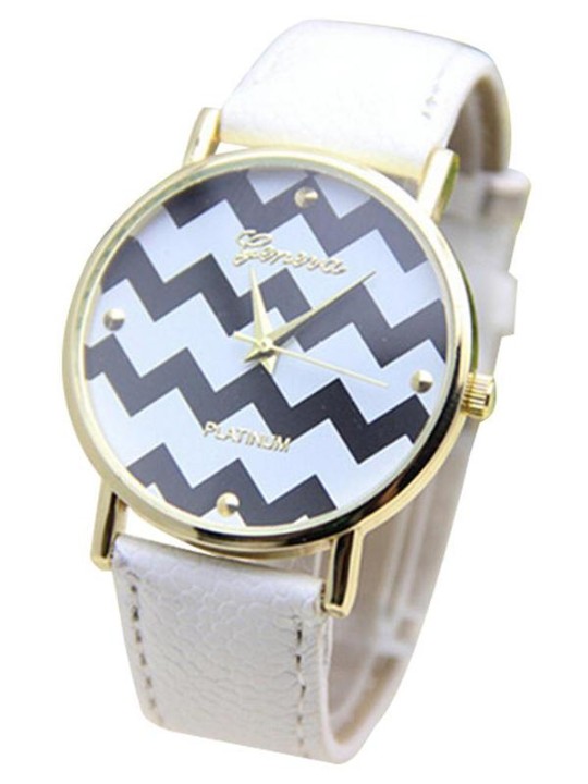 Women Girl Geneva Wave Plated Case Analog Quartz Wrist Wrap Women's Watches Bracelet