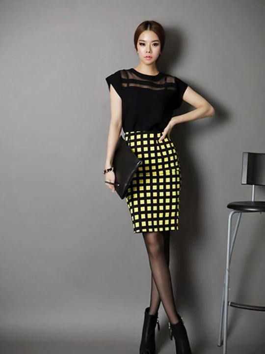 2014 New Ladies Black Tulle Sheer Mesh Blouses Shirts Drap Sleeve Chiffon Blouse