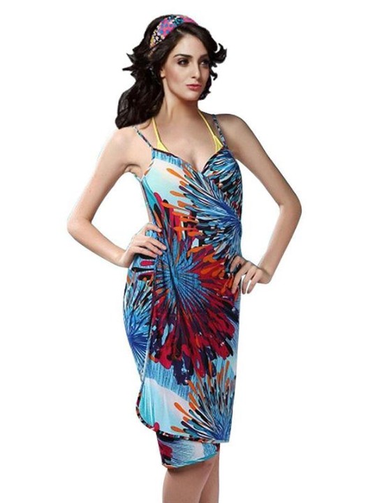 Frauen Mode Sexy Frauen Floral Print Strap Negril Bademode Strand Vertuschungen