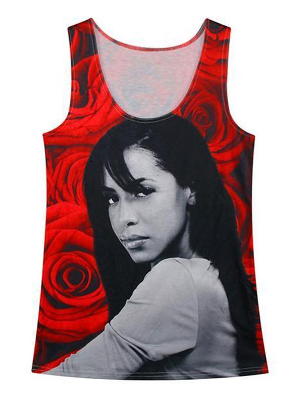 La dama joven de la estrella de la mujer imprime los tanques Tops Gothic Streetwear Clubwear