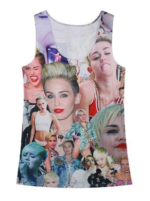 Tops de impresión digital Super Star de nueva moda para mujer