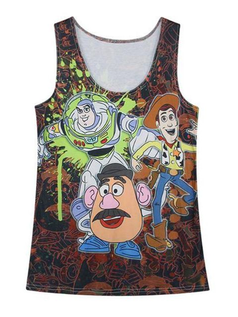 Naisten Buzz Lightyear -tankit Clubwear Gothic Crop Topit (keltainen)