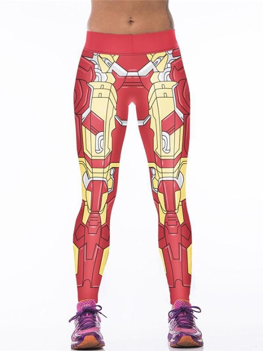 Las mujeres digitales de la manera 3D imprimieron los pantalones de las polainas delgados pantalones ajustados rojos elásticos de los deportes