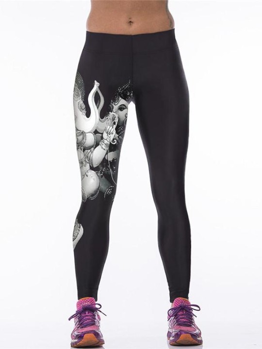 Femmes mode numérique imprimé 3D pantalons leggings minces pantalons serrés extensibles pantalons de sport