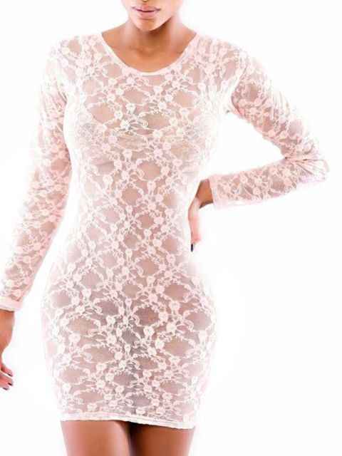 Sexy em torno do pescoço mangas compridas Bodycon vestido Clubwear Evening bandage cocktail