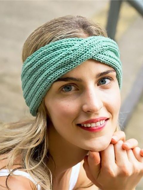 Novas Mulheres Crochet Headband Bow Knit Headwrap Ear Warmer Hairband