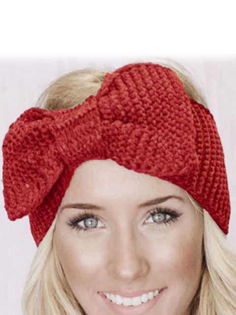 Nýtt kvenna heklað höfuðband Bow prjónað vetur headwrap eyra hlýrra hárband heitt