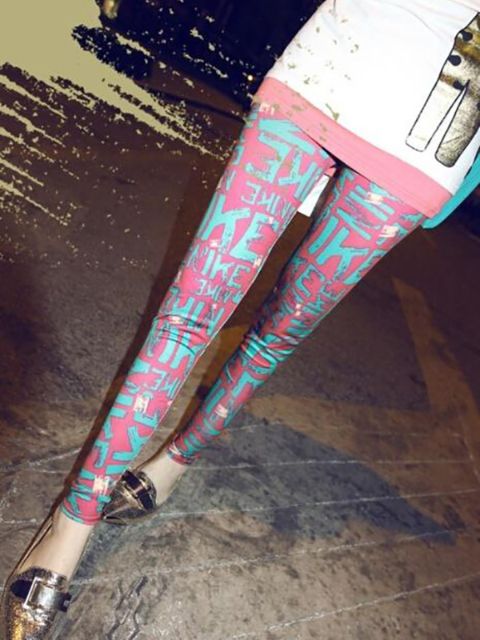 Dammodell Sexigt bokstäver Skinny Bandage leggings tights byxor