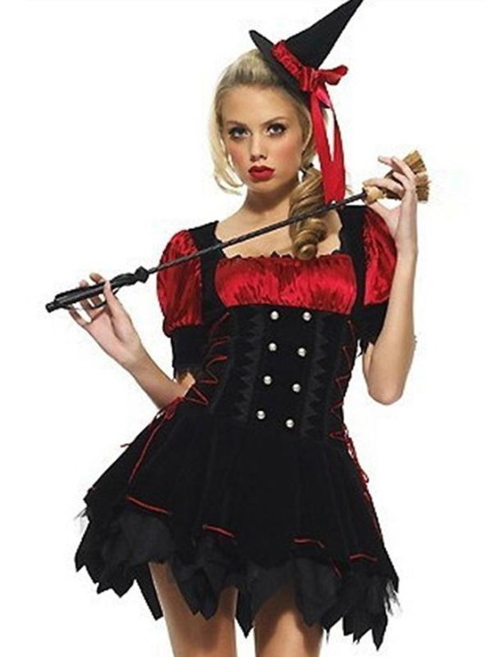 Sexy Halloween Womens Wicked Witch Fancy Party Dress Lingerie Disfraces Role Playing Mini Skirt Dress Fancy Dress